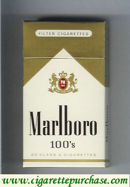 Marlboro gold and white 100s cigarettes hard box